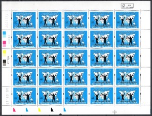 Planche de 25 timbres