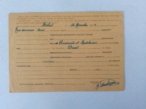 Verso comportant 4 lignes d'instruction et 14 lignes de texte à compléter