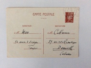 Entier postal au type Pétain 1F20 affranchi Tanger Chérifien