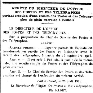 Bulletin Officiel 151 - Fedhala