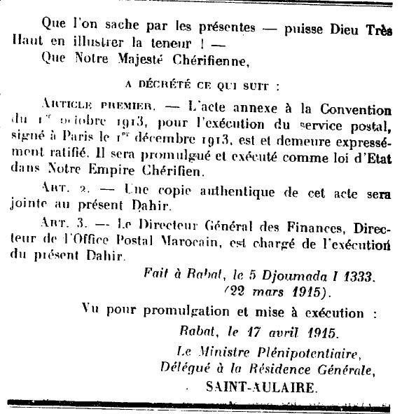 BO 132 Avis de Ratification de la Convention de 1913